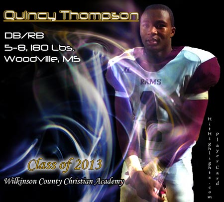 Quincy Thompson-Football Player-Card-Poster picture image