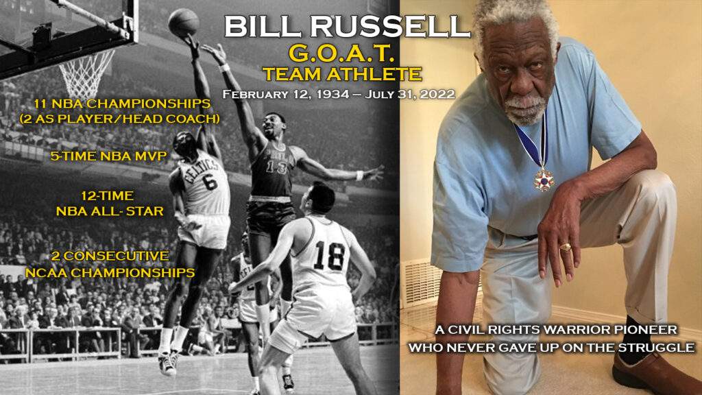 Bill Russell All-Time Greatest Team Athlete Tribute Banner image.