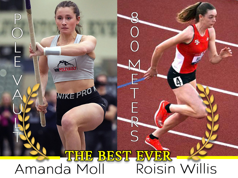 2022 U.S. high school track and field record holders poster featuring Amanda Moll and Roisin Willis.